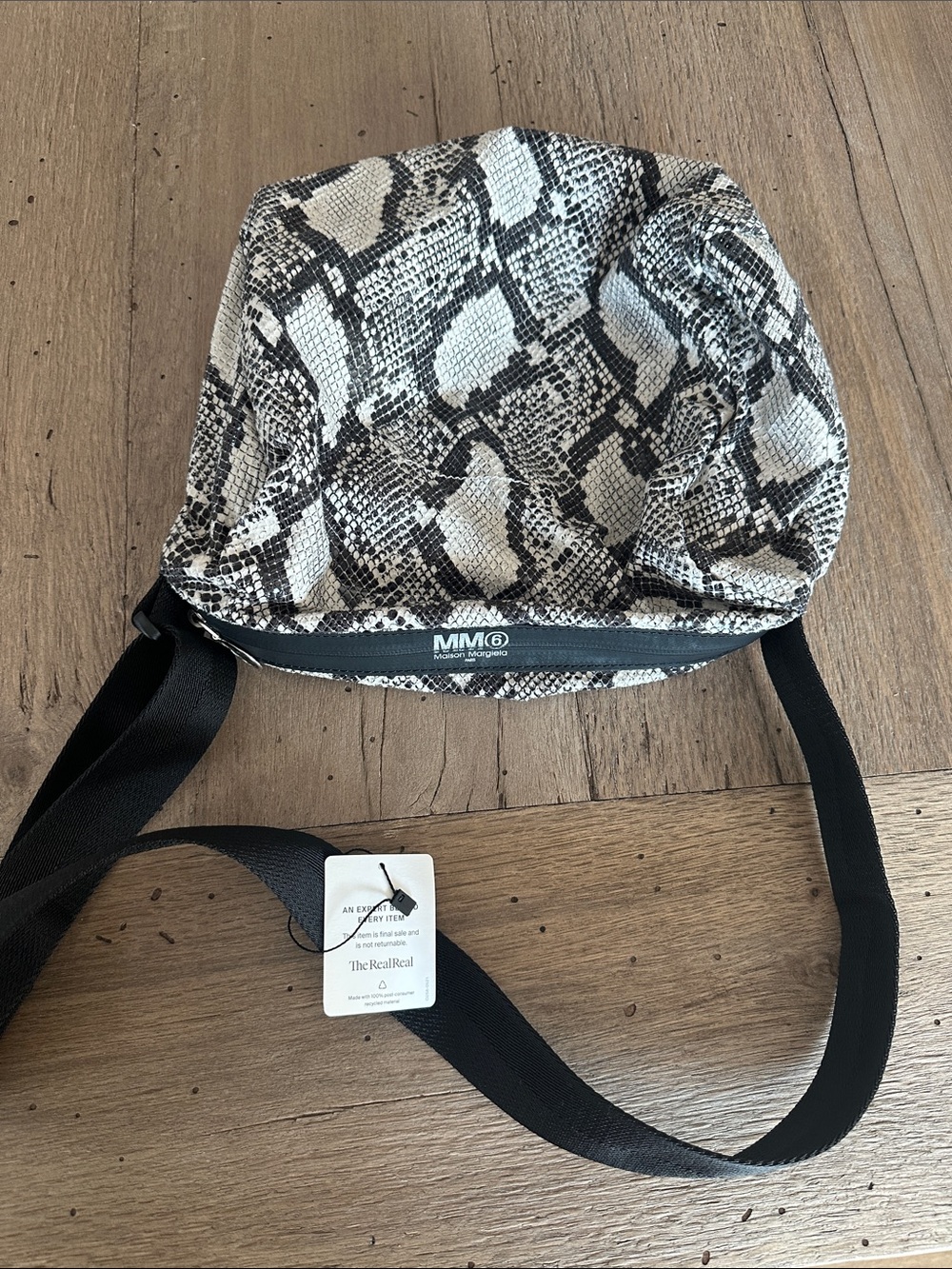 MM6 Maison Margiela black-and-white snakeskin-print crossbody bag